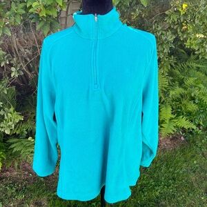 Lands' End Women's Bright Teal Quarter-Zip Sweatshirt